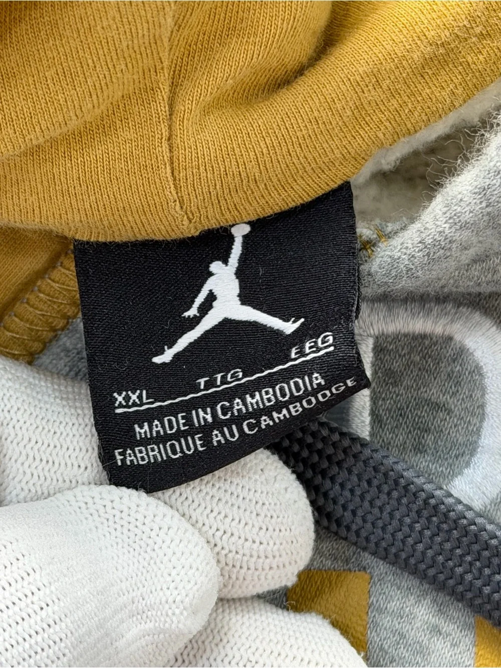 Jordan Air Jordan Flight Men’s XXL Gray Gold Graphic Pullover Hoodie